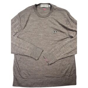 Anya Hindmarch X Uniqlo merino wool Sweater Men's XL Gray Playful Eye Embroidery